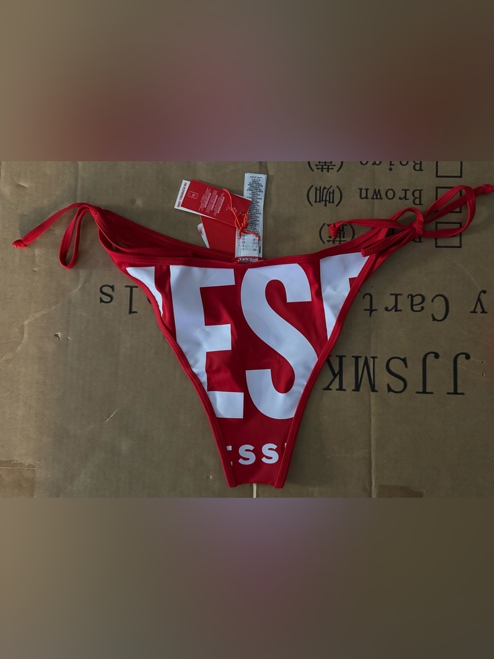 Diesel Brazilian Bikini Bottom in Formula Red - Picture 5 of 12